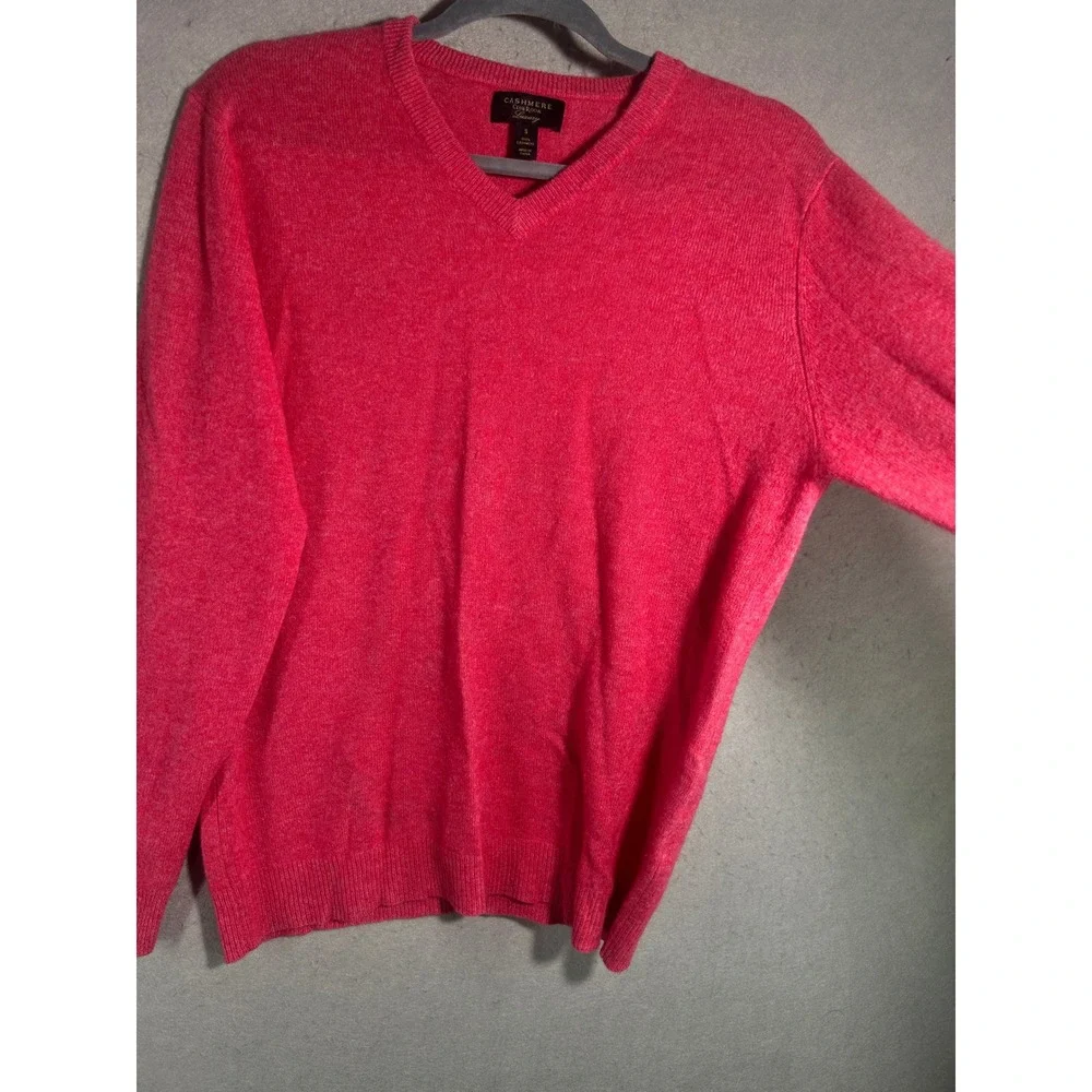 Club Room Luxury Mens Pink 100% Cashmere V-Neck Pullover Sweater Size Small